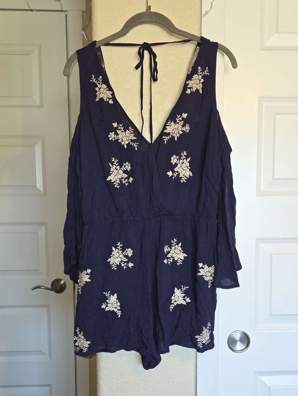 Flying Tomato Navy and White Embroidered